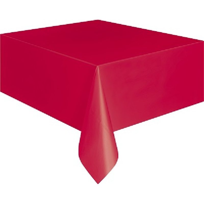 RED PLASTIC TABLE COVER (STANDARD PACKAGING)
