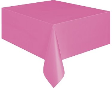 HOT PINK PLASTIC TABLE COVER (STANDARD PACKAGING)