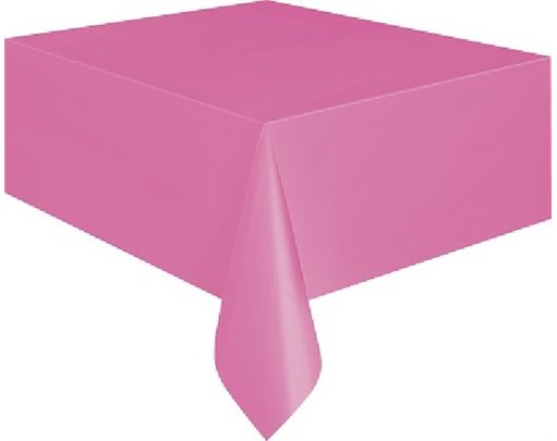 HOT PINK PLASTIC TABLE COVER (STANDARD PACKAGING)