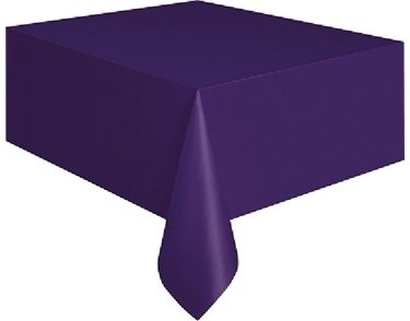 DEEP PURPLE PLASTIC TABLE COVER (STANDARD PACKAGING)