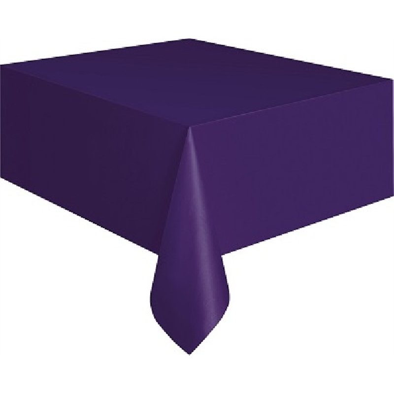 DEEP PURPLE PLASTIC TABLE COVER (STANDARD PACKAGING)
