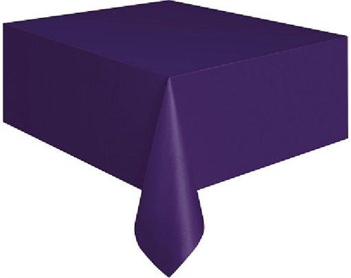 DEEP PURPLE PLASTIC TABLE COVER (STANDARD PACKAGING)