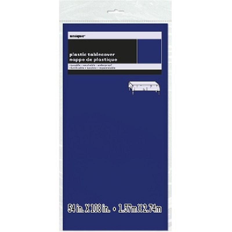 TRUE NAVY BLUE PLASTIC TABLECOVER (STANDARD PACKAGING)