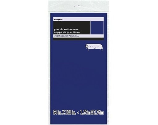 TRUE NAVY BLUE PLASTIC TABLECOVER (STANDARD PACKAGING)
