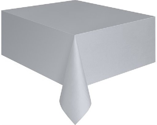 SILVER PLASTIC TABLECOVER (STANDARD PACKAGING)