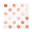 (16) FOIL ROSE GOLD DOT BEVARAGE NAPKINS