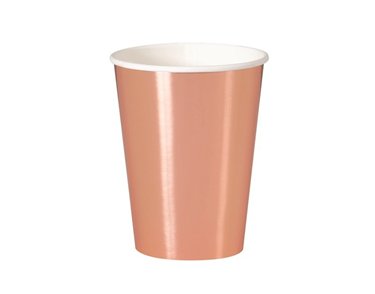 (8) 12OZ FOIL ROSE GOLD CUPS
