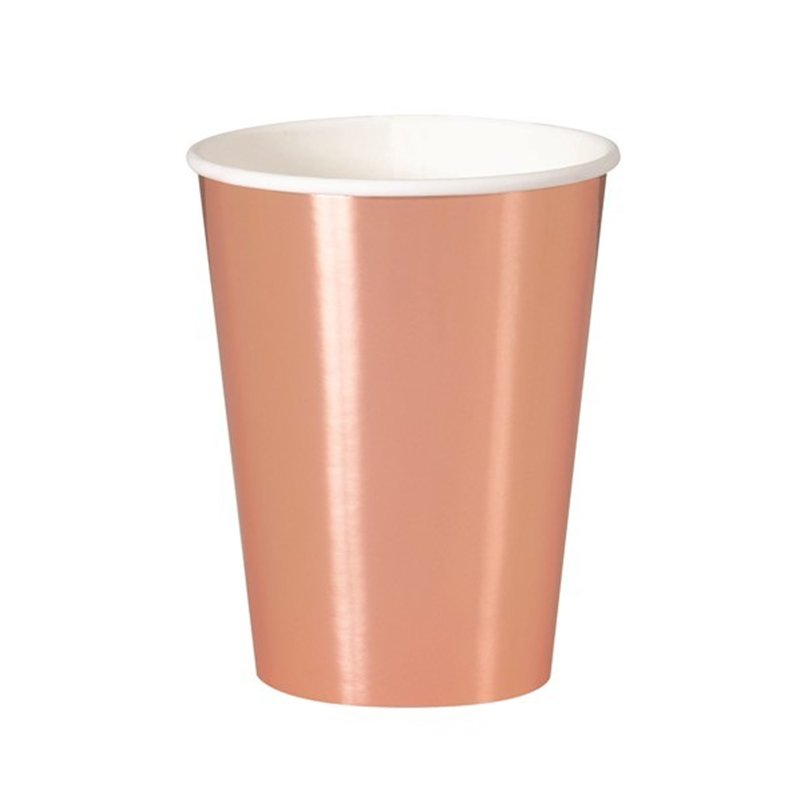 (8) 12OZ FOIL ROSE GOLD CUPS