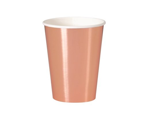 (8) 12OZ FOIL ROSE GOLD CUPS