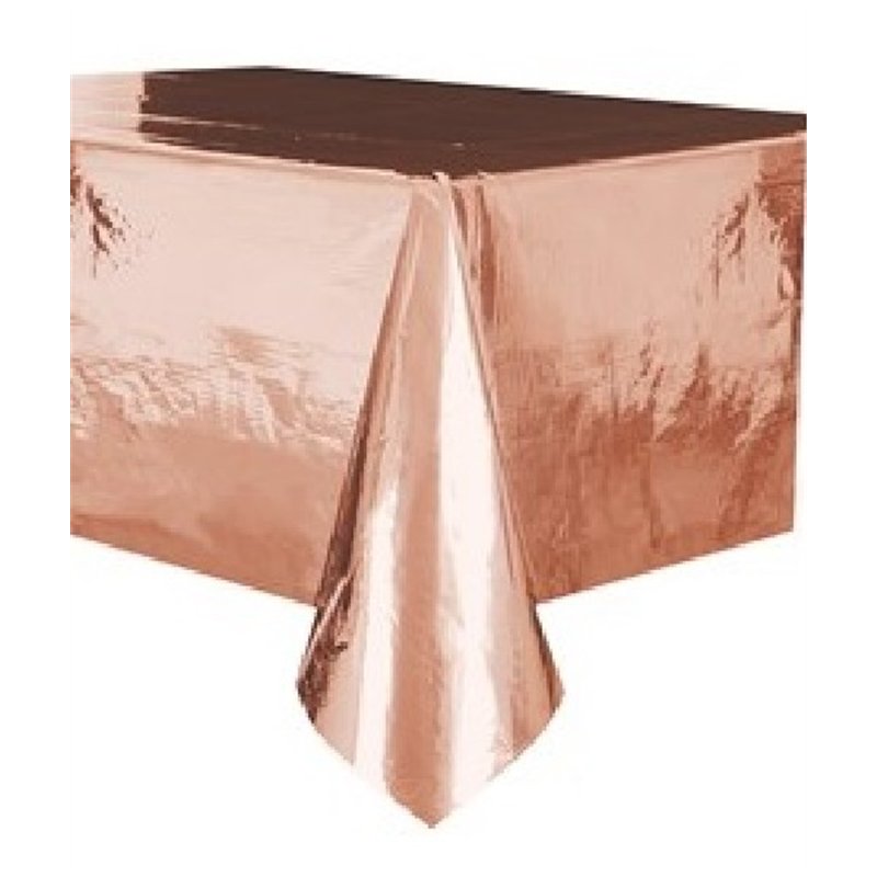 54X108IN FOIL ROSE GOLD TABLE COVER