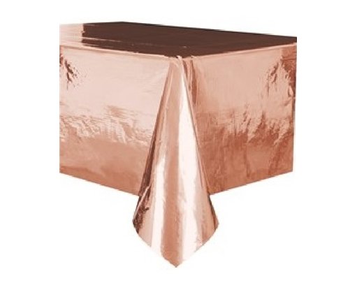 54X108IN FOIL ROSE GOLD TABLE COVER