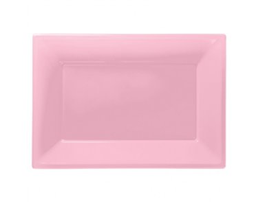 (3) 33X23CM PINK PLASTIC PLATTERS