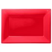 (3) 33X23CM RED PLASTIC PLATTERS
