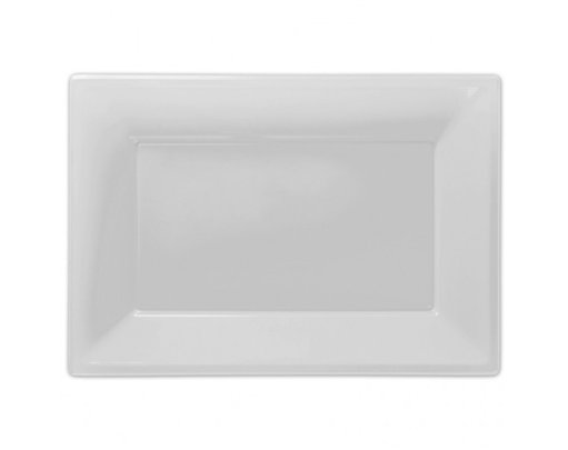 3PK WHITE PLASTIC PLATTERS