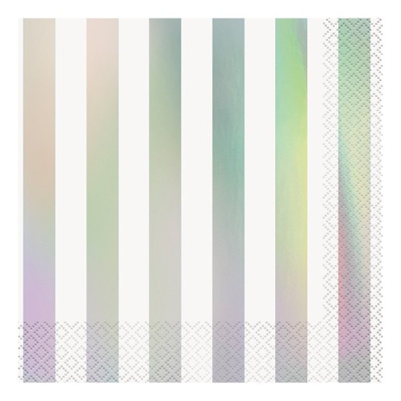 (16) IRIDESCENT STRIPES L/NAPKINS