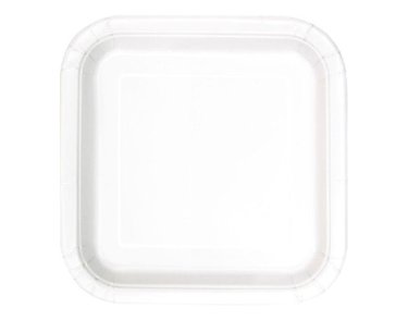 (16) 7IN BRIGHT WHITE SQUARE PLATES
