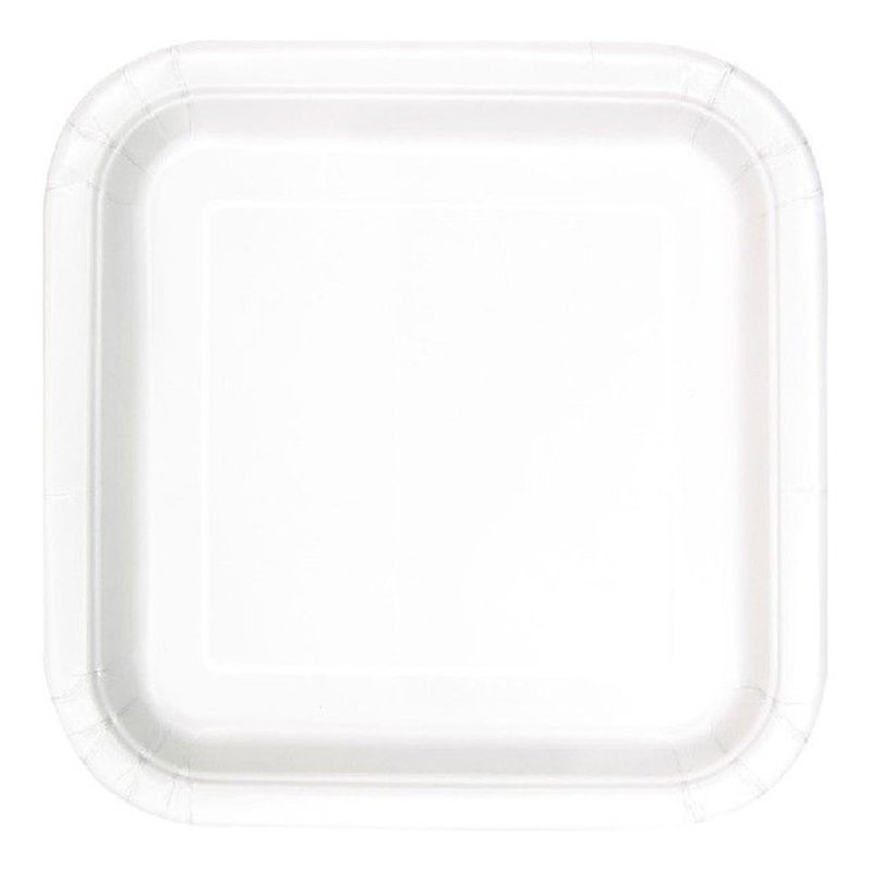 (16) 7IN BRIGHT WHITE SQUARE PLATES