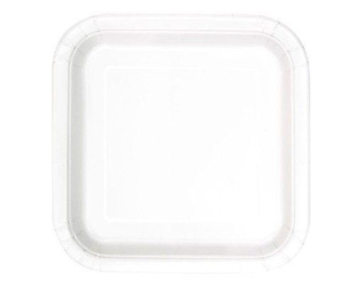 (16) 7IN BRIGHT WHITE SQUARE PLATES
