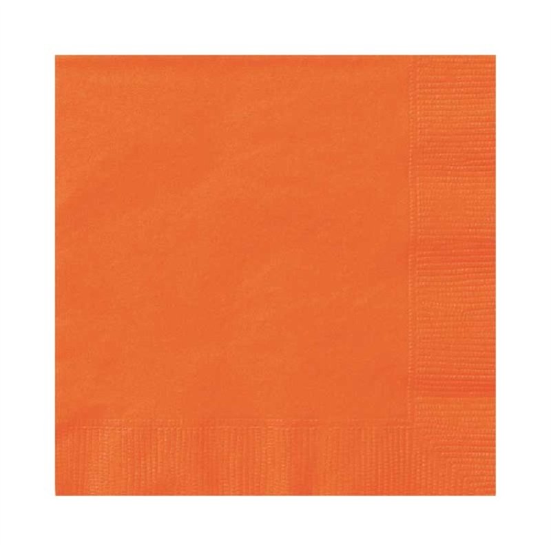 (20) 25cm PUMPKIN ORANGE BEVERAGE NAPKINS