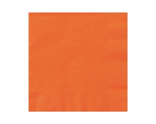 (20) 25cm PUMPKIN ORANGE BEVERAGE NAPKINS