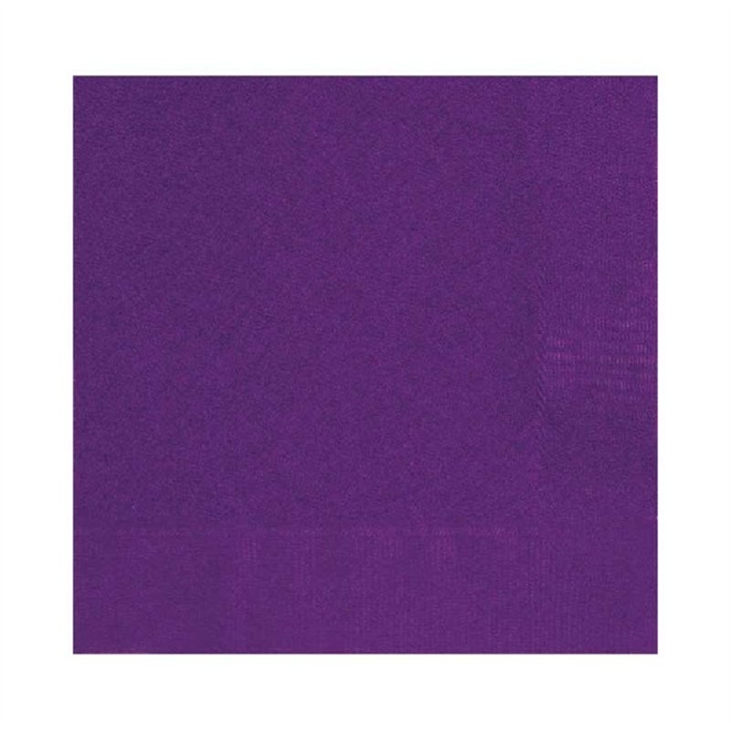 (20) 25cm DEEP PURPLE BEVERAGE NAPKINS