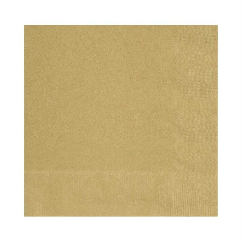 (20) 25cm GOLD BEVERAGE NAPKINS