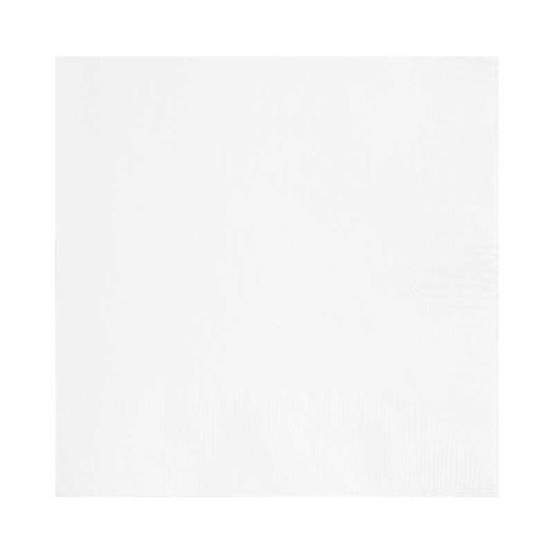 (20) 25cm BRIGHT WHITE BEVERAGE NAPKINS