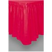 RED PLASTIC TABLESKIRT
