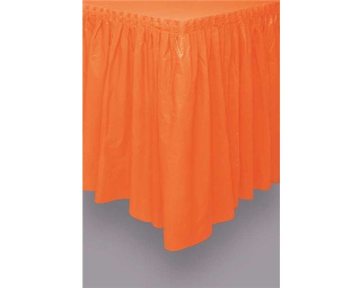 ORANGE PLASTIC TABLE SKIRT