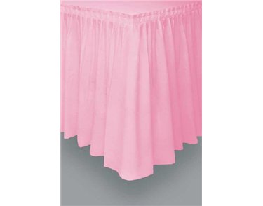 LOVELY PINK PLASTIC TABLESKIRT