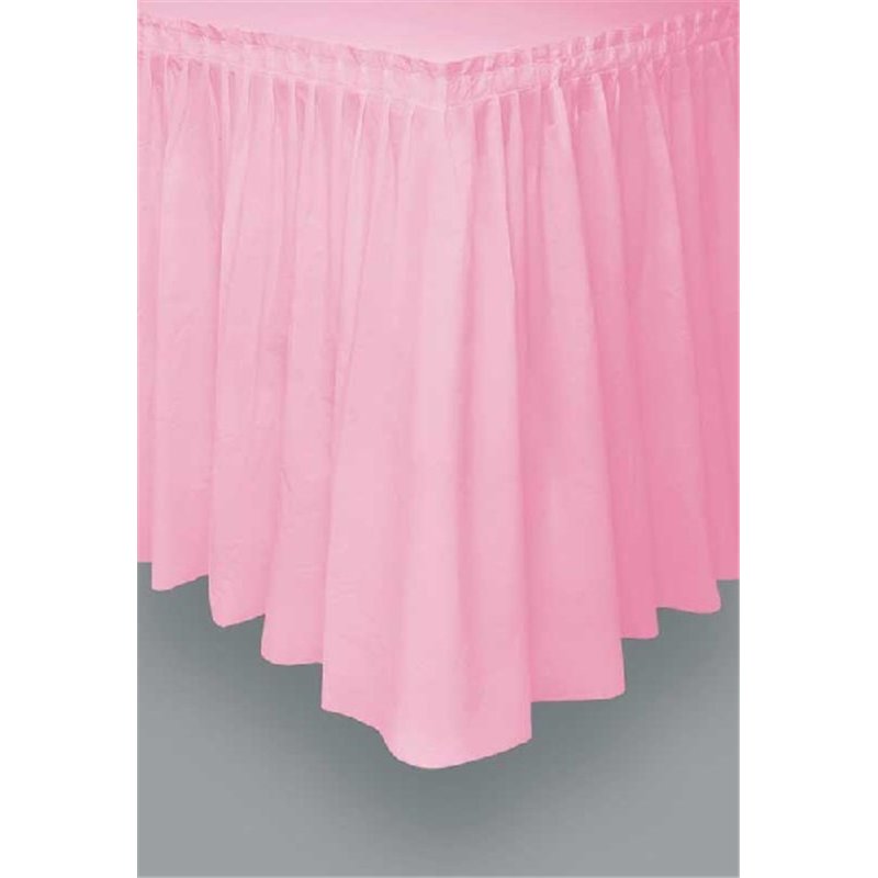 LOVELY PINK PLASTIC TABLESKIRT