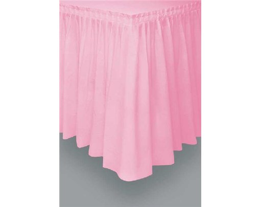 LOVELY PINK PLASTIC TABLESKIRT