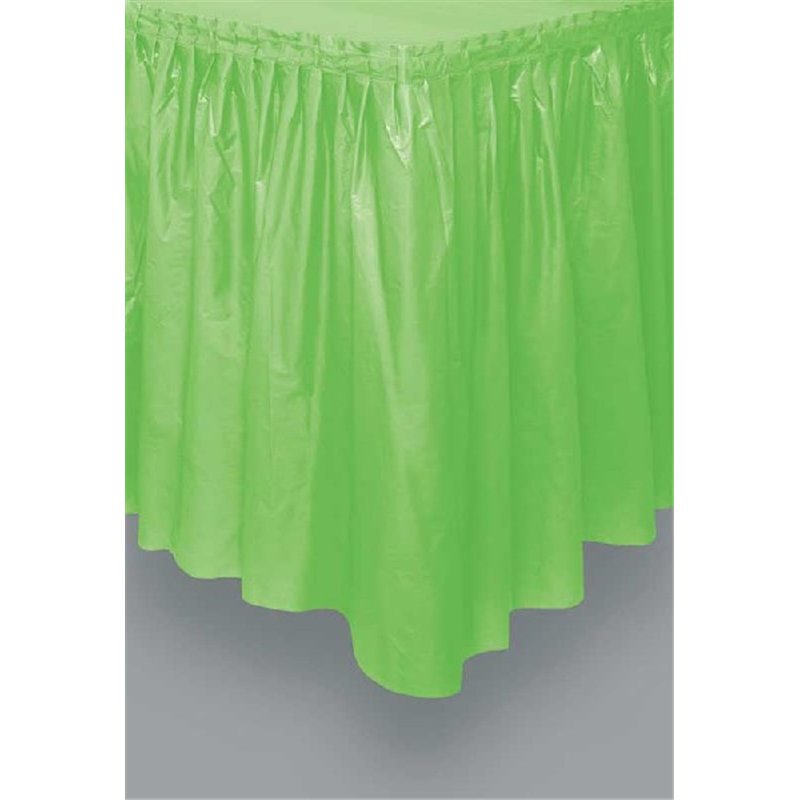LIME GREEN PLASTIC TABLESKIRT