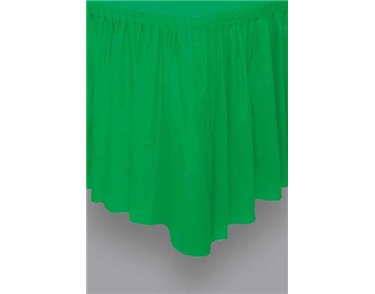 EMERALD GREEN PLASTIC TABLE SKIRT