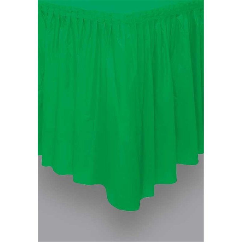 EMERALD GREEN PLASTIC TABLE SKIRT