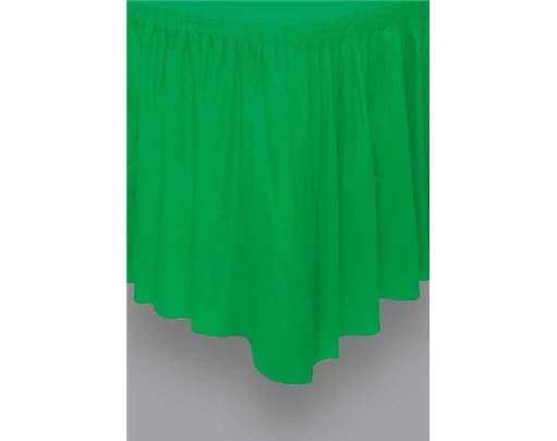 EMERALD GREEN PLASTIC TABLE SKIRT
