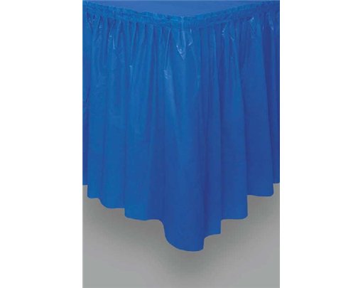 ROYAL BLUE PLASTIC TABLESKIRT