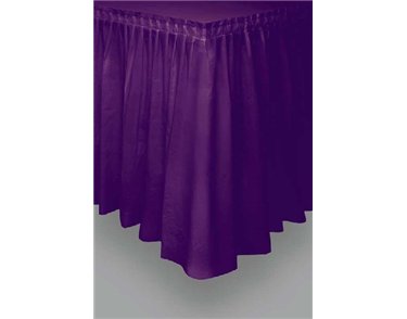PURPLE PLASTIC TABLESKIRT