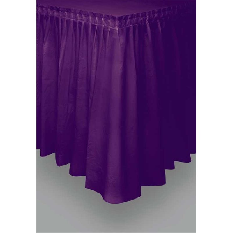 PURPLE PLASTIC TABLESKIRT