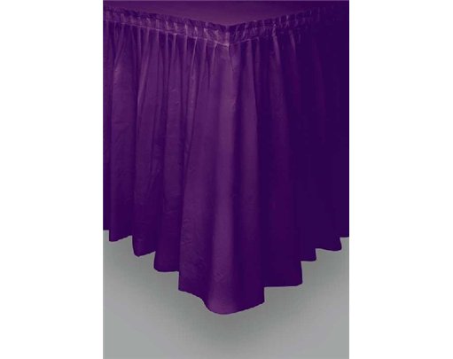 PURPLE PLASTIC TABLESKIRT