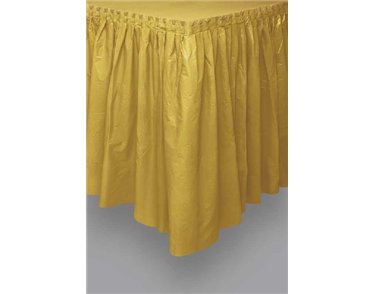 GOLD PLASTIC TABLE SKIRT