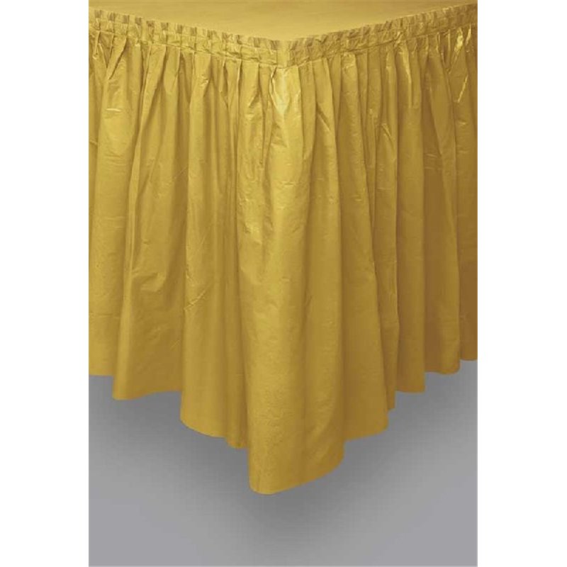 GOLD PLASTIC TABLE SKIRT
