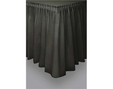 BLACK PLASTIC TABLESKIRT