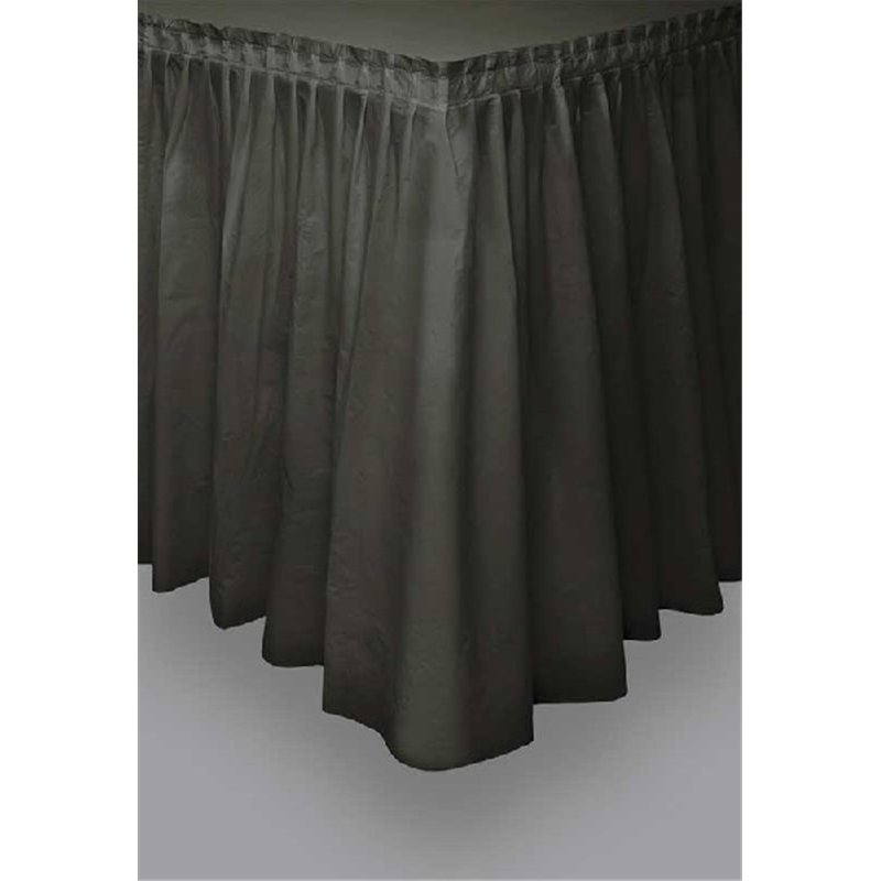 BLACK PLASTIC TABLESKIRT