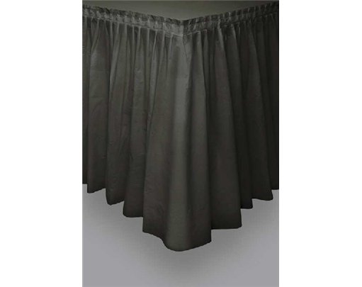 BLACK PLASTIC TABLESKIRT
