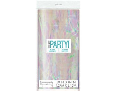 50X84in IRIDESCENT PLASTIC TABLE COVER