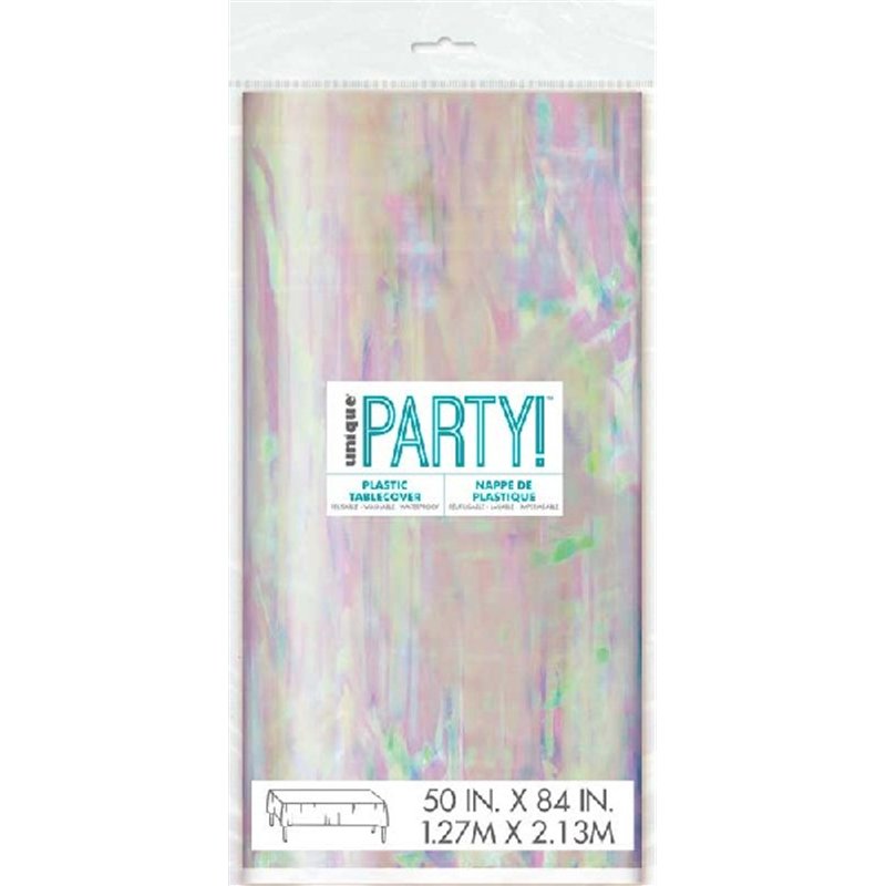 50X84in IRIDESCENT PLASTIC TABLE COVER