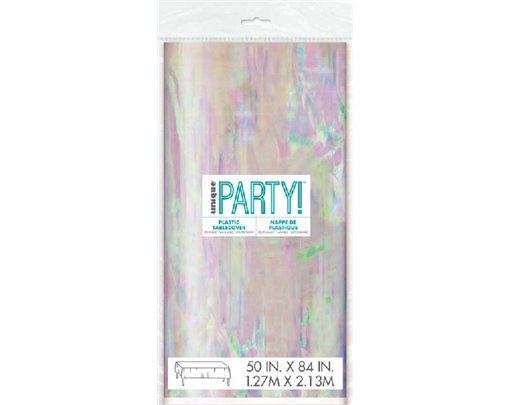 50X84in IRIDESCENT PLASTIC TABLE COVER