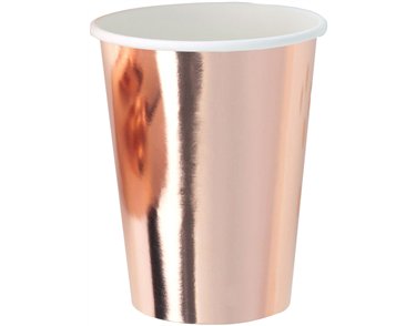 (8) 250ml METALLIC ROSE GOLD CUPS