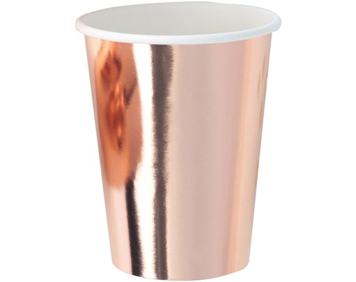 (8) 250ml METALLIC ROSE GOLD CUPS